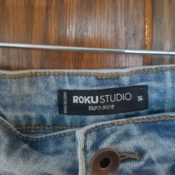 Roku Studio Notorious Embellished Distressed Jeans Sz 36 - Picture 3 of 9